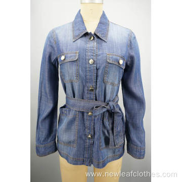 Ladies Belted Shirt Jacket